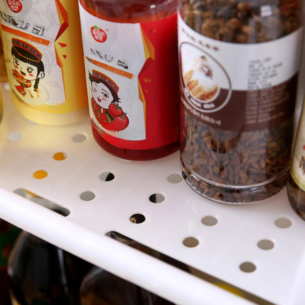 Kitchen Organizer Shelf Double-Deck Household Plastic Portable Small Size Storages Rack