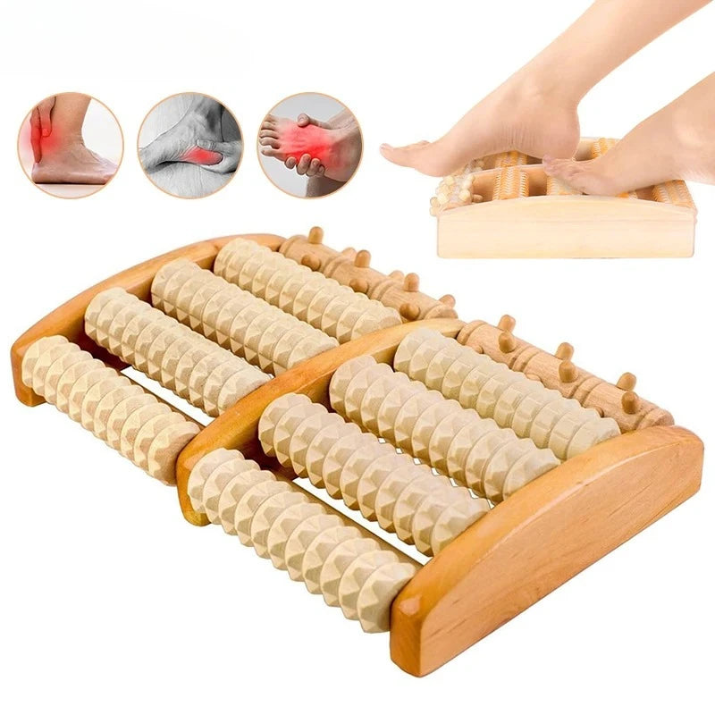 Wooden Foot Roller Wood Care Massage Reflexology Muscle Relax Relief Massager