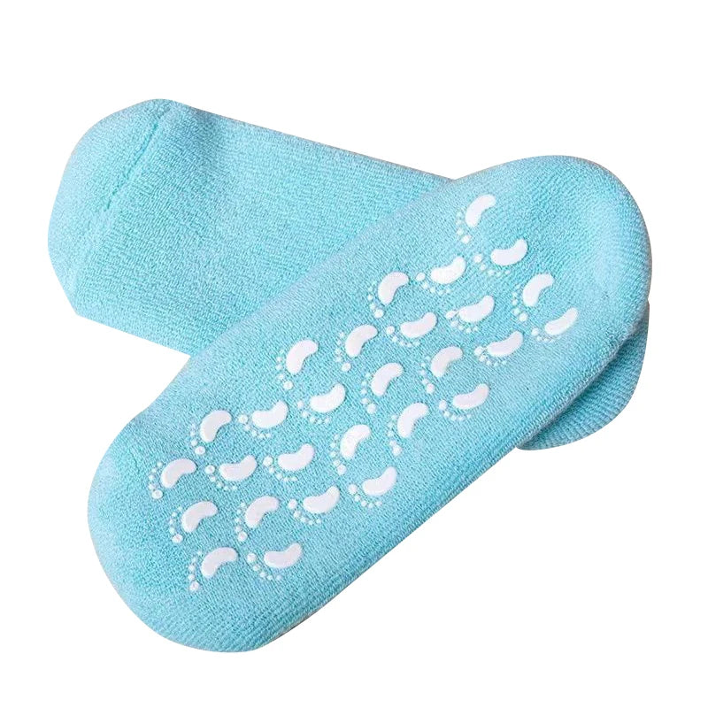 1Pair Multi Colored Essential Oil Moisturizing Socks Gloves For Dry Cracked
