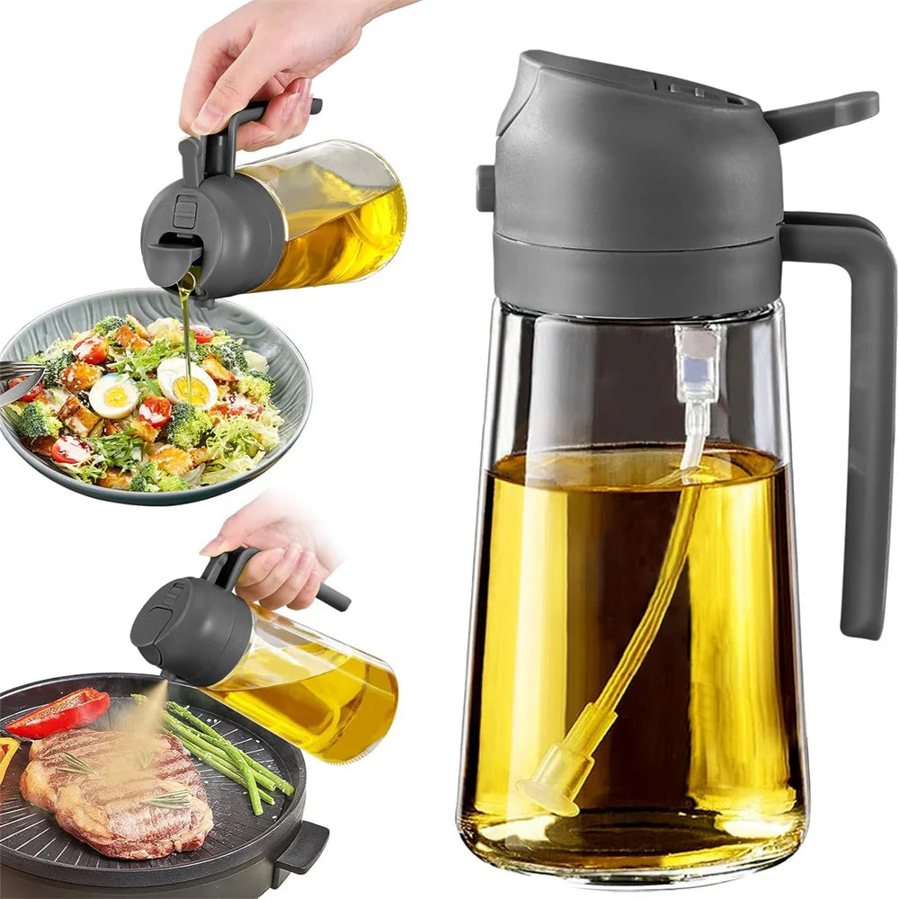 2 in 1 Oil Dispenser-Oil Sprayer,Oil Sprayer for Cooking,Food-grade 470ML