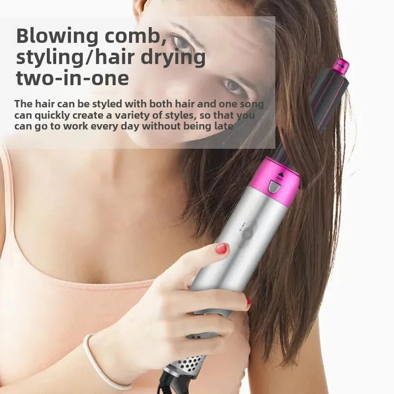 Five-In-One Automatic Curling Iron Brush Straight And Curl Hair Styling Comb