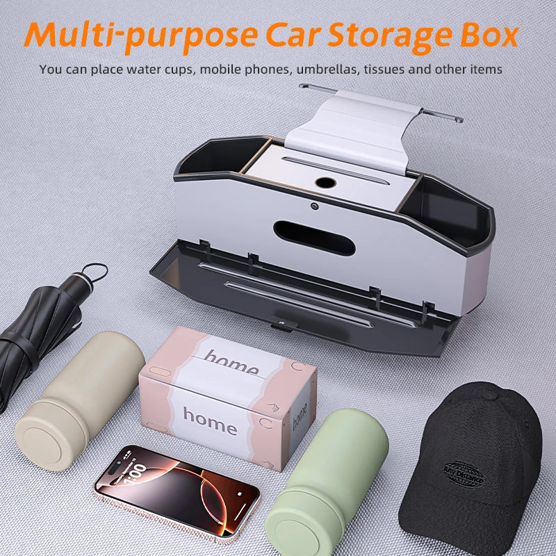 Universal Car Backseat Organizer with Tissue Dispenser