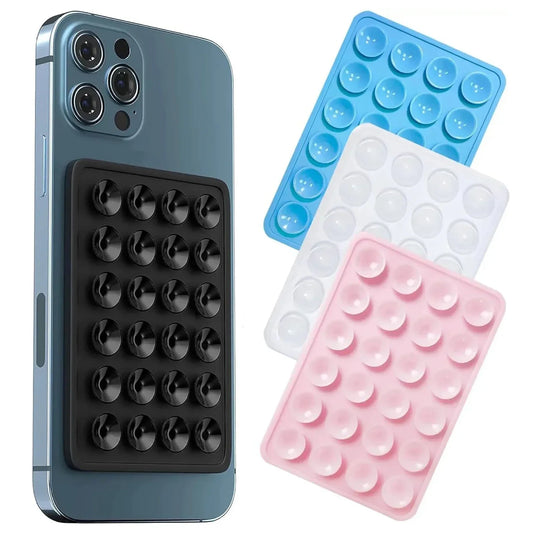 NEW Silicone Suction Cup Phone Holder Suction Cup Wall Stand Square Anti-Slip Single-Sided Case Mount Back Sticker
