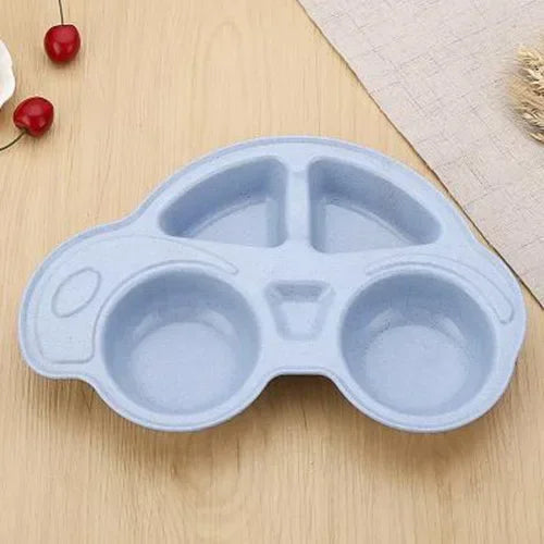 Cute Car Shaped Wheat Straw Tableware for Baby Kids Dishes Children Plates