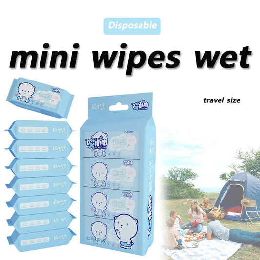 64pcs Disposable Mini Hand Wipes/Portable Travel Size