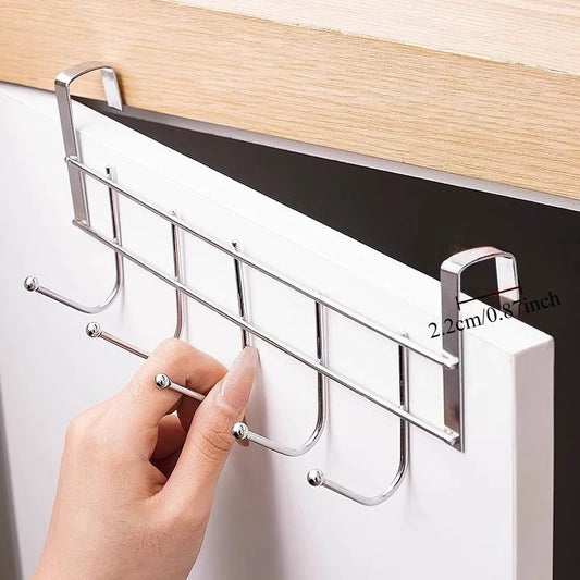 Stainless Multifunctional Towel Hanger Steel Door Hook Punch Free Storage Holder