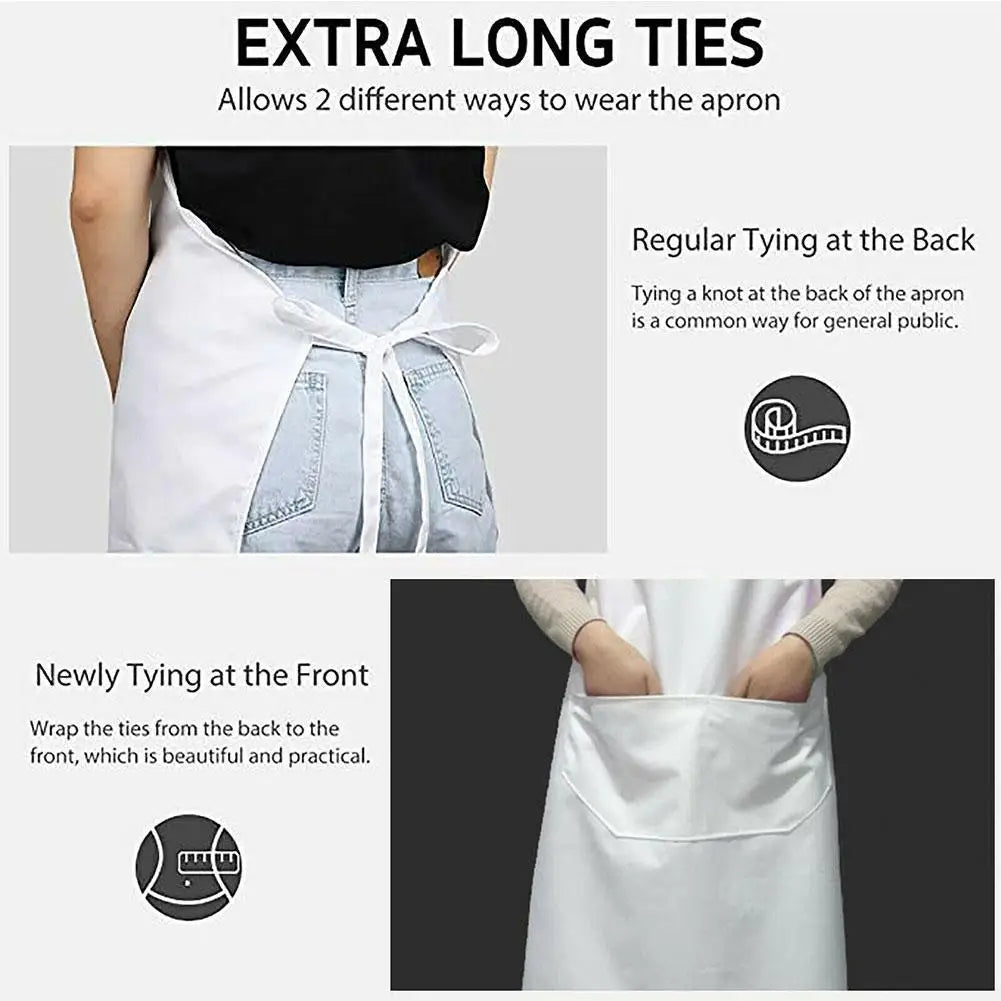 Fashion Kitchen Unisex Waiter White Plastic Waterproof Apron