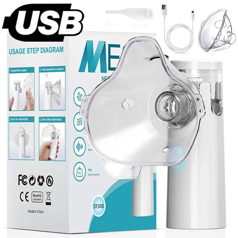 Medical Silent Ultrasonic Nebulizer Automizer Handheld Respirator Portable Asthma Humidifier