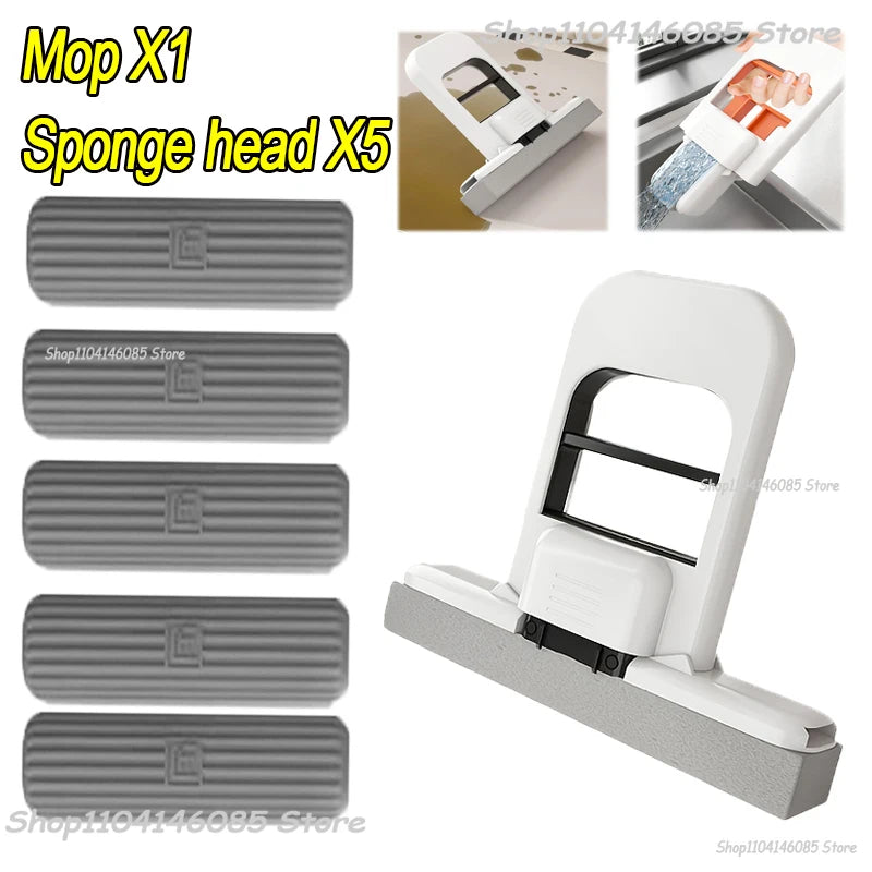 Mini Sponge Mop Hand-free Wash Mops Mini Portable Super Absorbent Mop