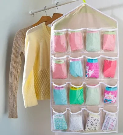 16Pockets WardrobePockets Clear Hanging Bag
