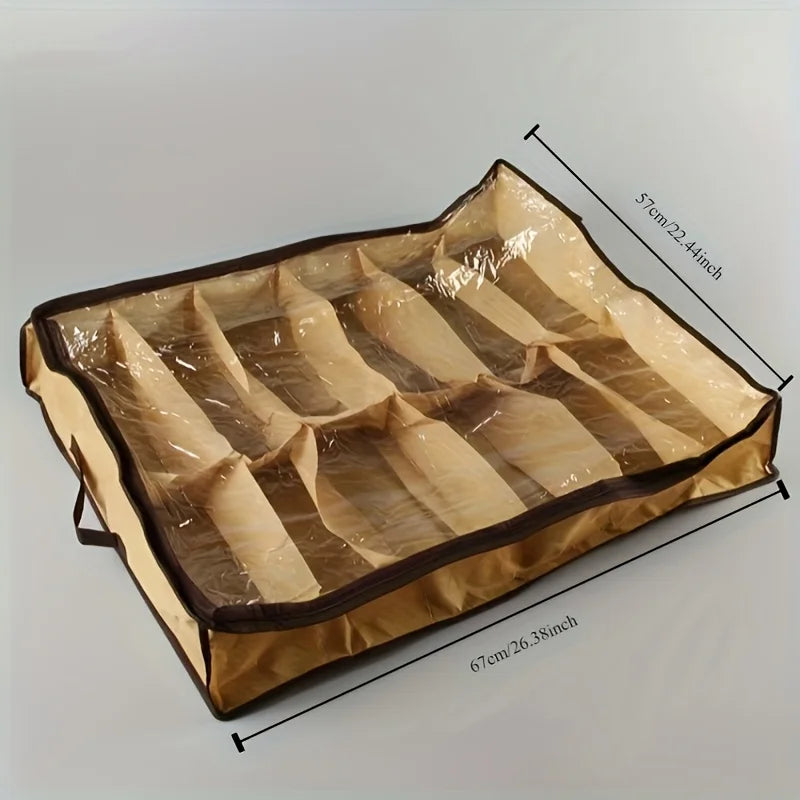 12-Grid Transparent Shoe Organizer