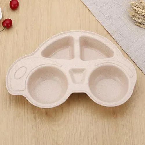 Cute Car Shaped Wheat Straw Tableware for Baby Kids Dishes Children Plates