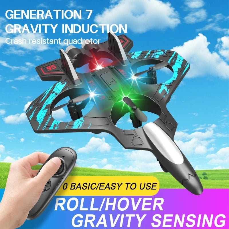 2.4G remote control fighter electric foam glider stunt tumbling UAV hovering helicopter with LED colorful lights