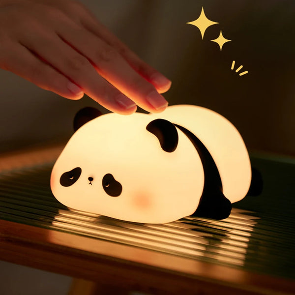 Cute Panda Night Lamp – Soft Silicone Touch LED Lamp for Kids & Bedroom Decor