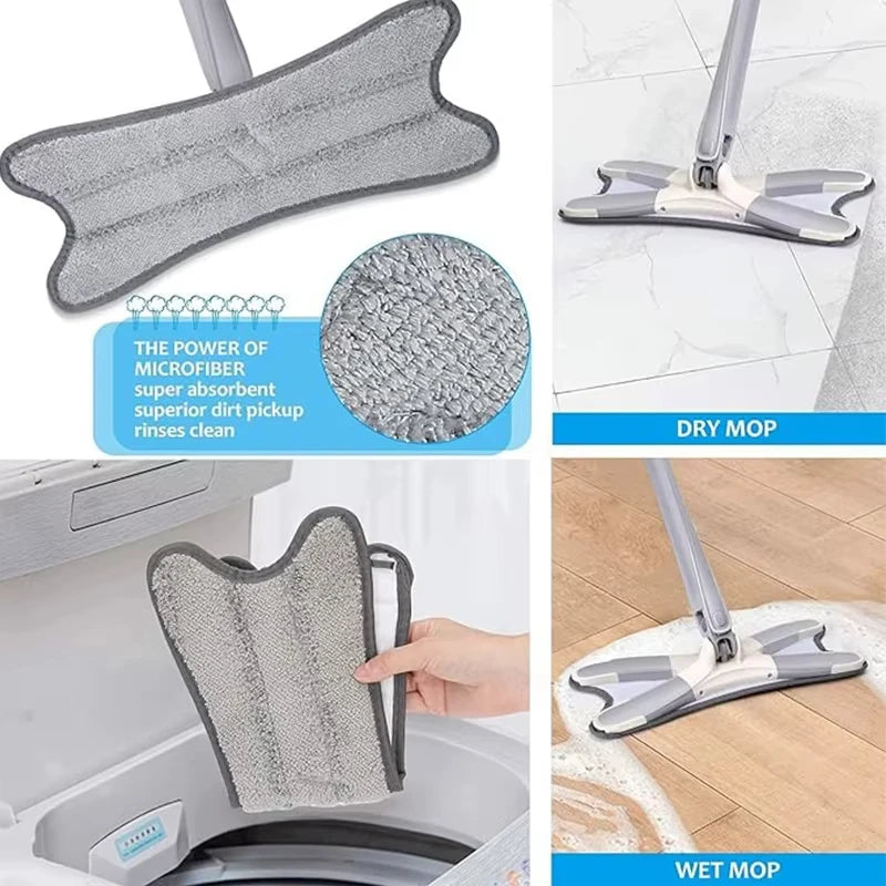 UNTIOR X-type Mop Microfiber Flat Floor Self Wringing 360 Degree Squeeze Mop