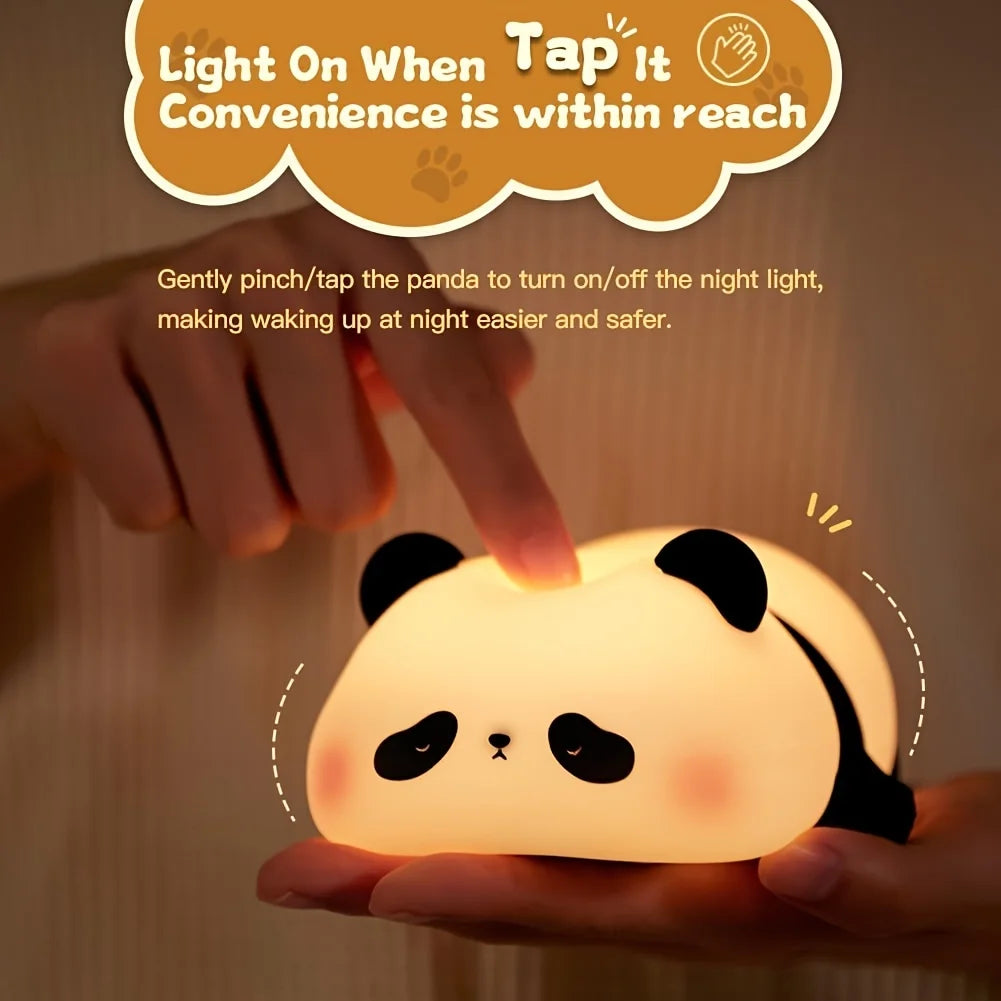 Panda Night Light, Rechargeable with Timer, Bedside Table Lamp,