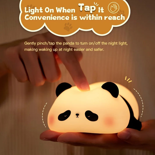 Panda Night Light, Rechargeable with Timer, Bedside Table Lamp,