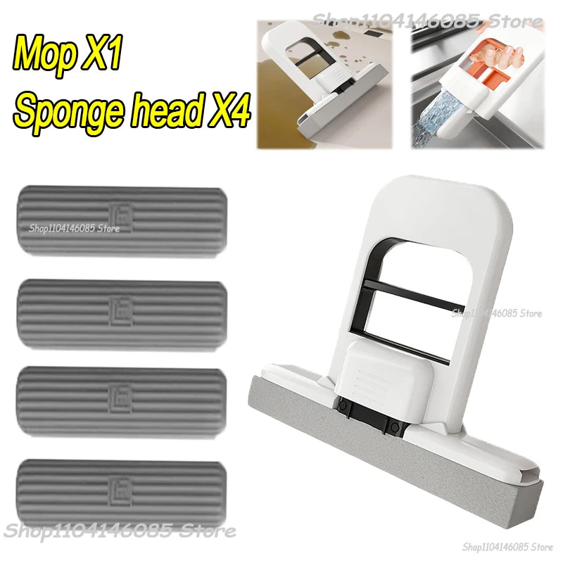 Mini Sponge Mop Hand-free Wash Mops Mini Portable Super Absorbent Mop