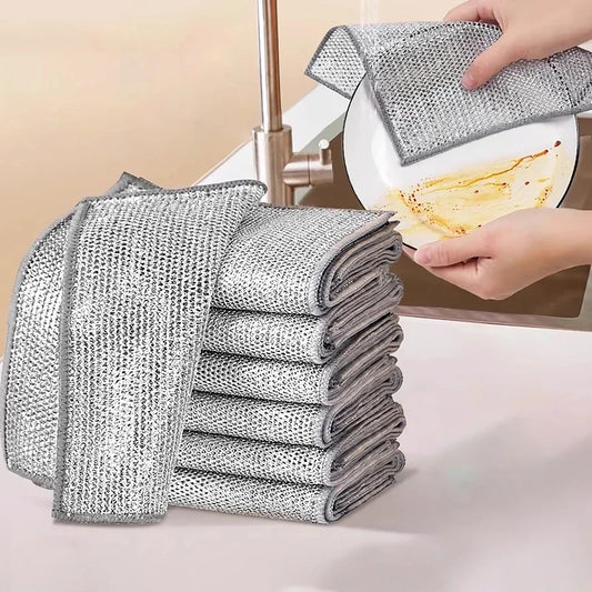 10 Pcs Magic Cleaning Cloth Double-sided Metal Steel Wire Rags