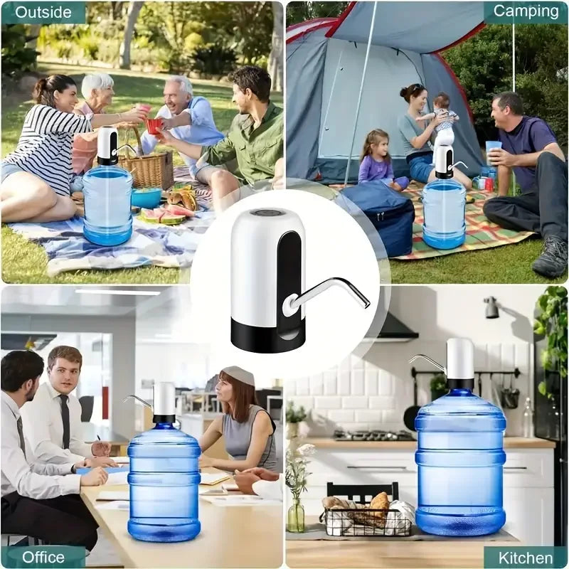 USB Rechargeable Electric Water Bottle Pump Automatic Drinking Water Dispenser with Power Switch