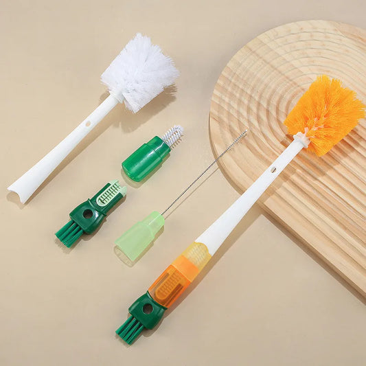 5 In 1 Multi-function Cleaning Brush Milk Bottle Gap Cleaner Long Handle