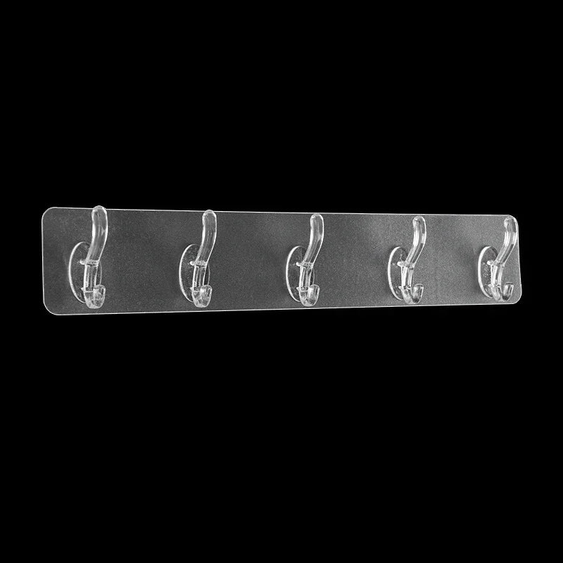 Transparent Strong Self Adhesive Hook Nail-free Wall Hook Kitchen Bathroom