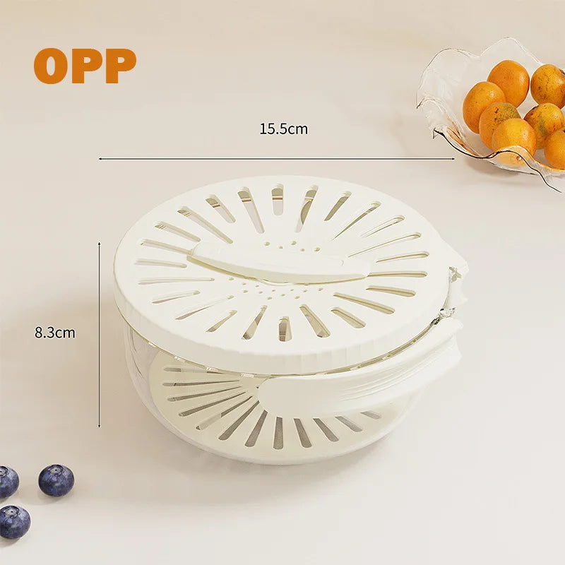 2-in-1 Rinse & Drain Bowl with Lid – Multi-Purpose Food Prep & Storage Container