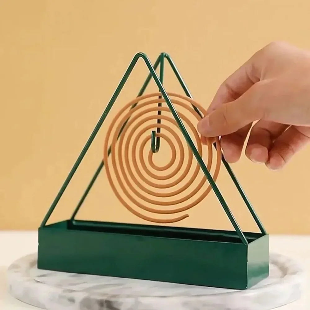 Triangle Iron Mosquito Coil Tray | Repellent Incense Rack Plate