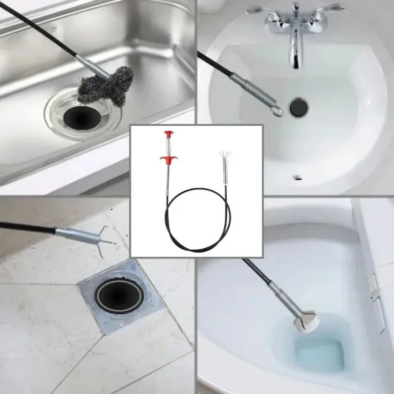 Flexible Spring Drain Unblocker for Sink Tub Kitchen KitchenBending Sink Tool