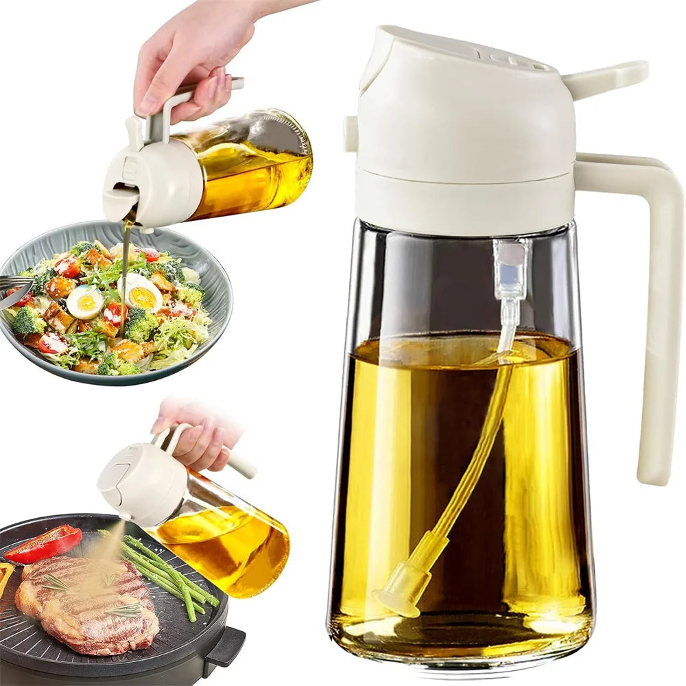 2 in 1 Oil Dispenser-Oil Sprayer,Oil Sprayer for Cooking,Food-grade 470ML