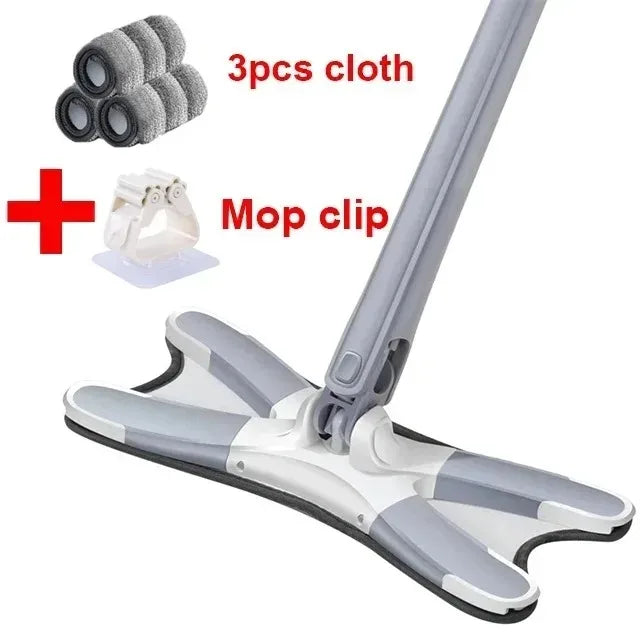 UNTIOR X-type Mop Microfiber Flat Floor Self Wringing 360 Degree Squeeze Mop