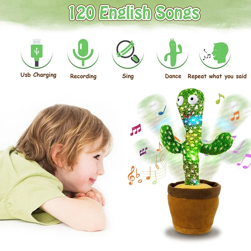 Dancing Cactus Song Speaker Talking Usb Battery Voice