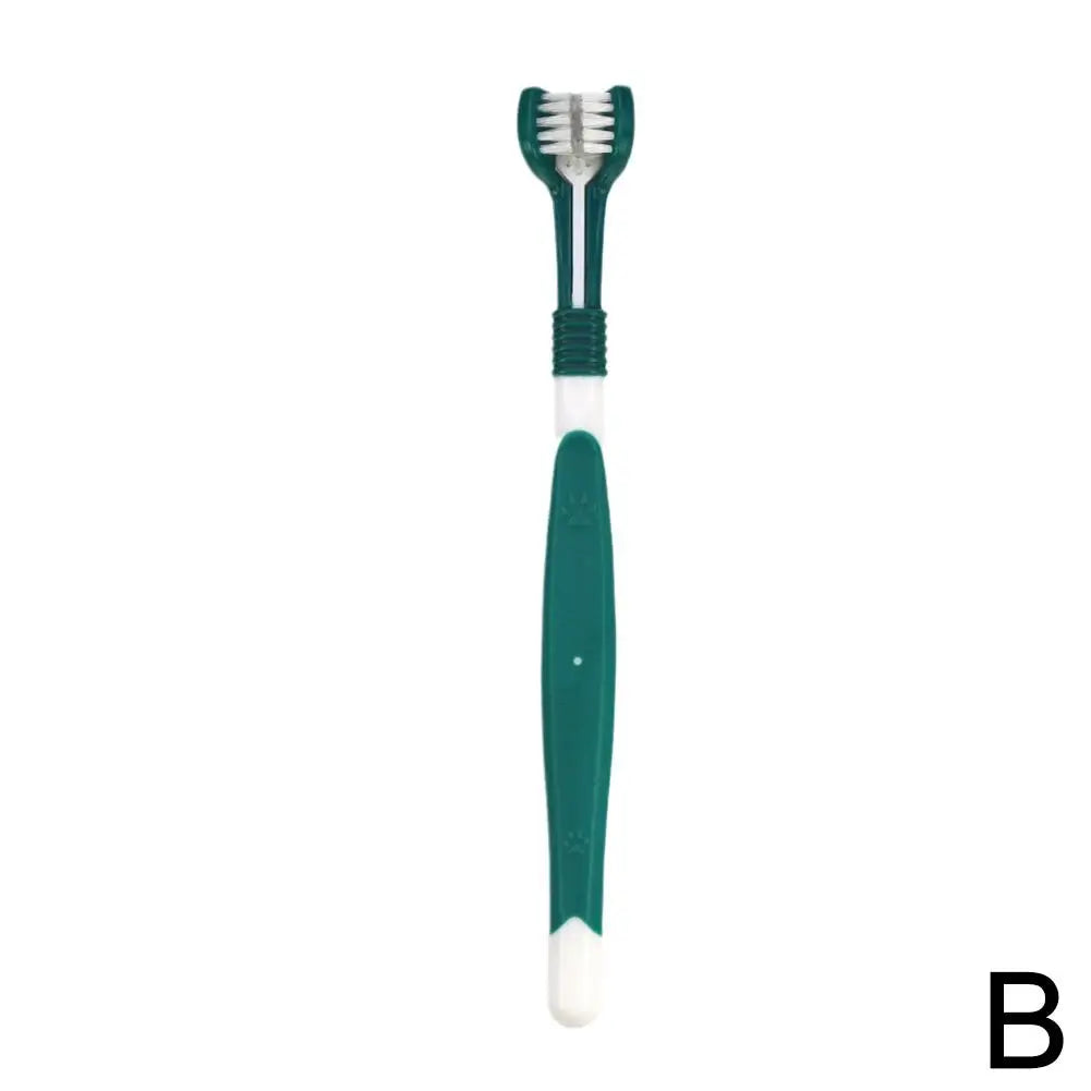 Three-Head Pet Toothbrush For Dogs And Cats Oral Cleaning Brush Care