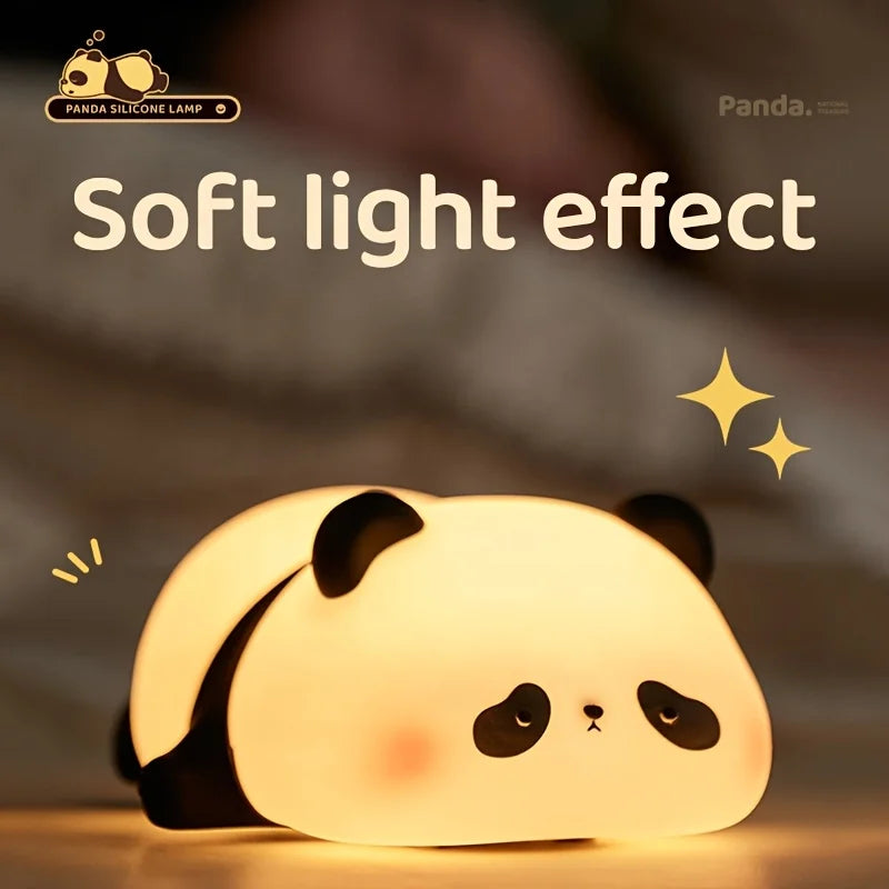 Panda Night Light, Rechargeable with Timer, Bedside Table Lamp,
