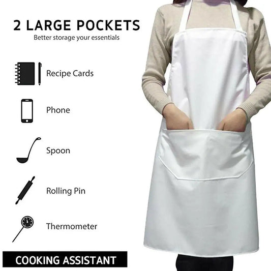 Fashion Kitchen Unisex Waiter White Plastic Waterproof Apron