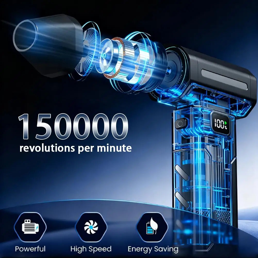 Brushless Turbo Jet Fan Blower 150000 RPM – Powerful Portable Electric Air Duster & Vacuum Cleaner for Home, Car & Electronics