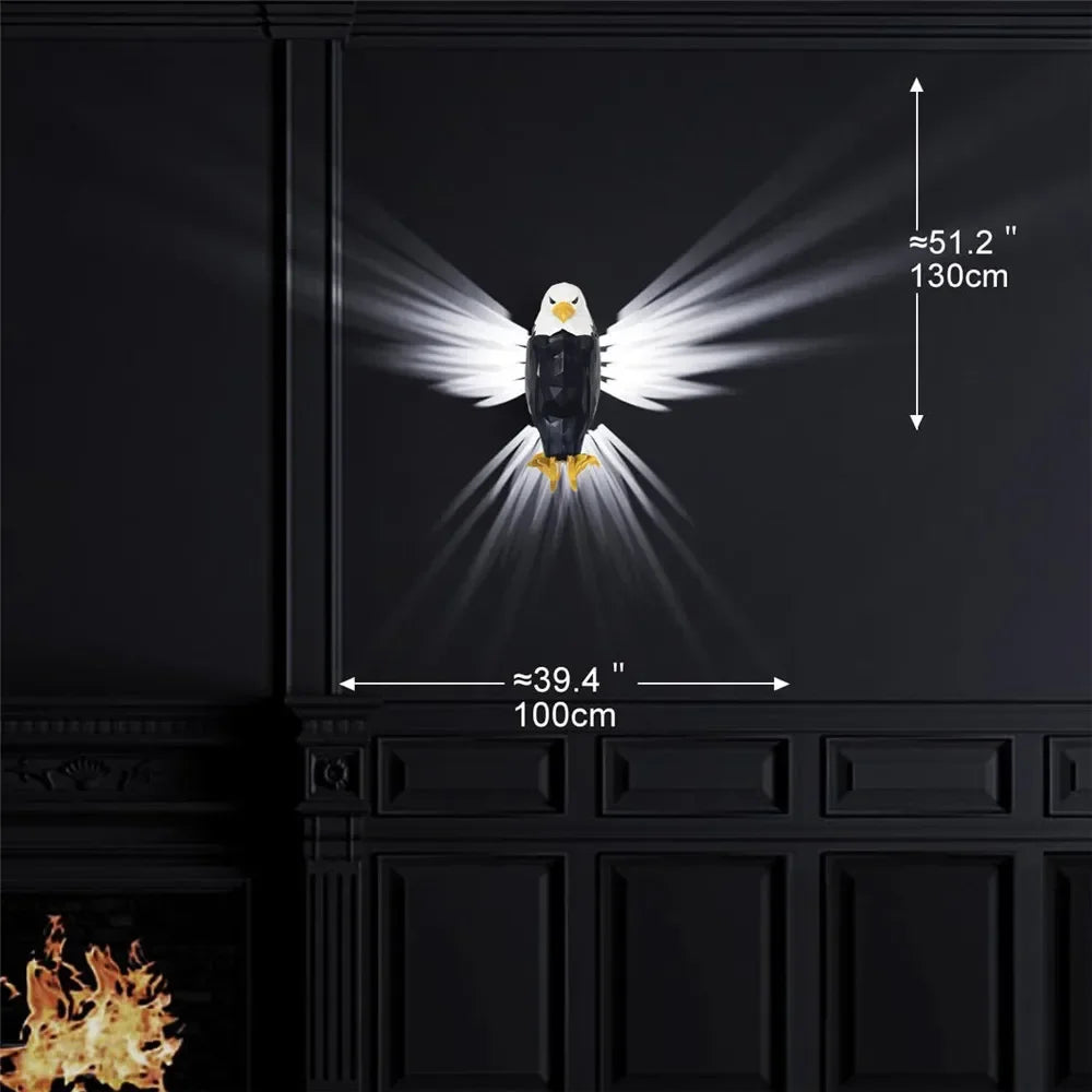 Creativity 3D Bald Eagle Wall Night American Eagle Night Light Decoration Wings of Light