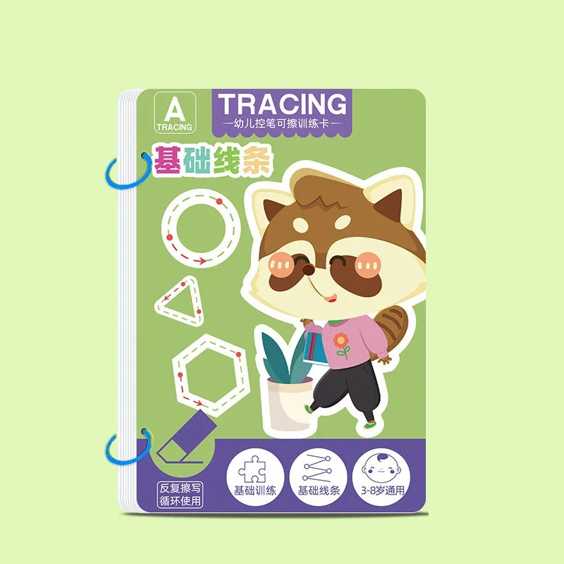 Reusable Magical Tracing Workbook - Pen Control Practice Book for Toddlers
