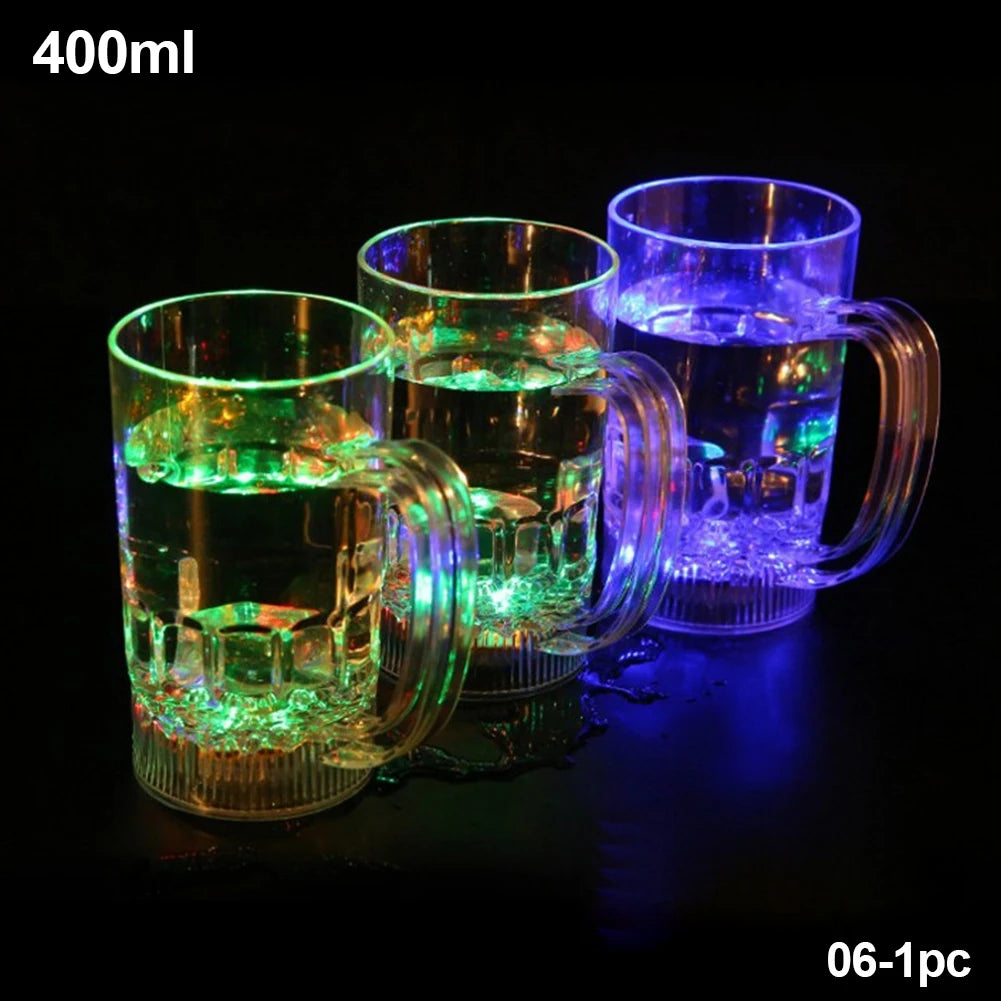 New LED Automatic Glowing Cup Flashing Cup Water Beverage Drinking Glass Party Decorative Supplies