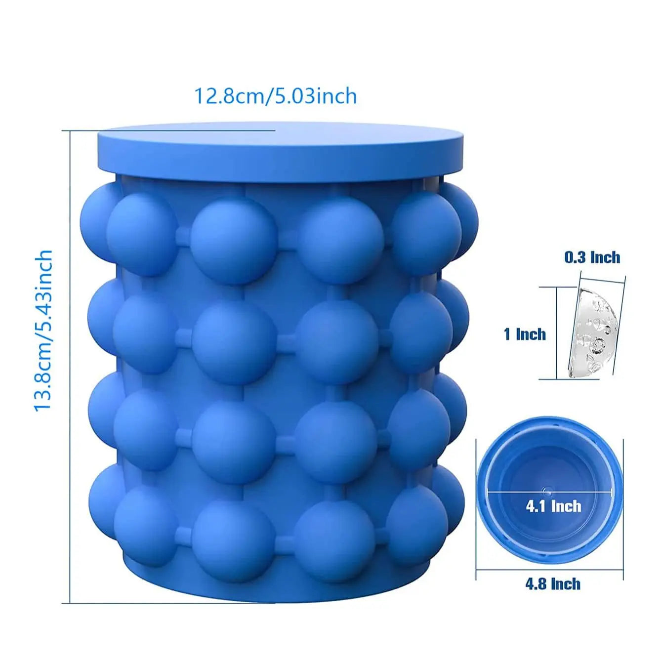 Silicone Ice Cube Genie Bucket – Easy Press Ice Maker with Storage Container