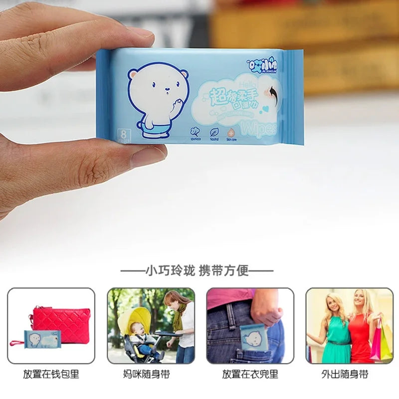 64pcs Disposable Mini Hand Wipes/Portable Travel Size
