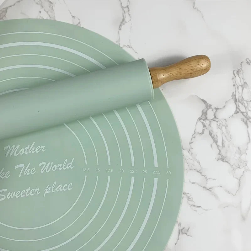 Baking Silicone Rolling Pin Set Silicone Kneading Mat Food Grade Non-Stick Dough Mat