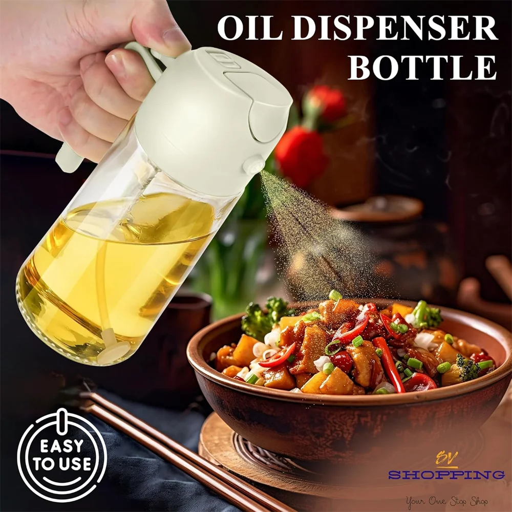 2 in 1 Oil Dispenser-Oil Sprayer,Oil Sprayer for Cooking,Food-grade 470ML