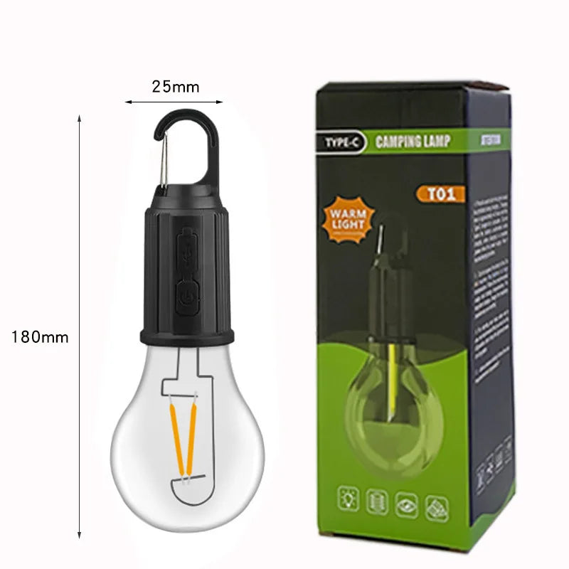 LED Camping Light Type-C USB Rechargeable Waterproof 400mAh 100LM Tent Light