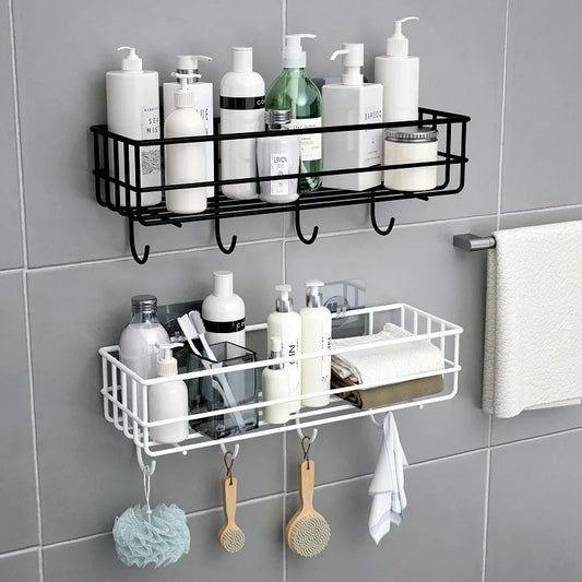1PC Punch-free bathroom shelf storage organizer shower wall shelf storage box