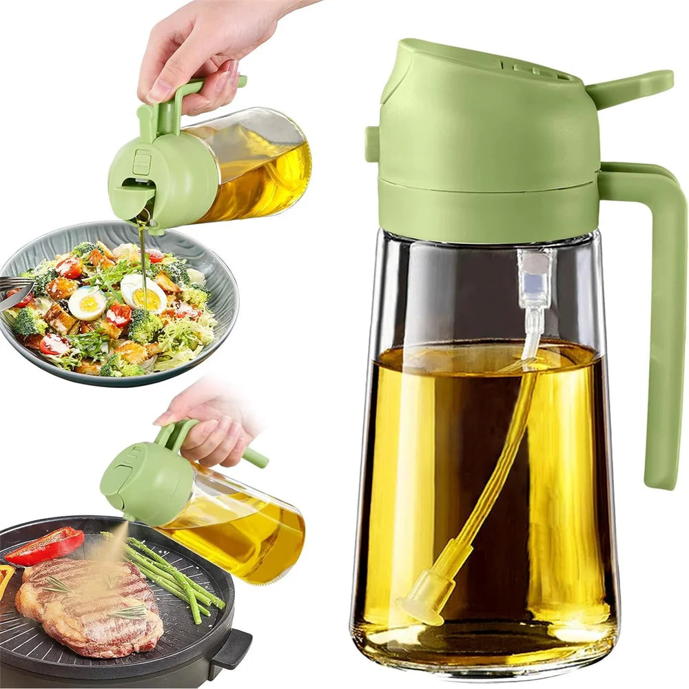 2 in 1 Oil Dispenser-Oil Sprayer,Oil Sprayer for Cooking,Food-grade 470ML