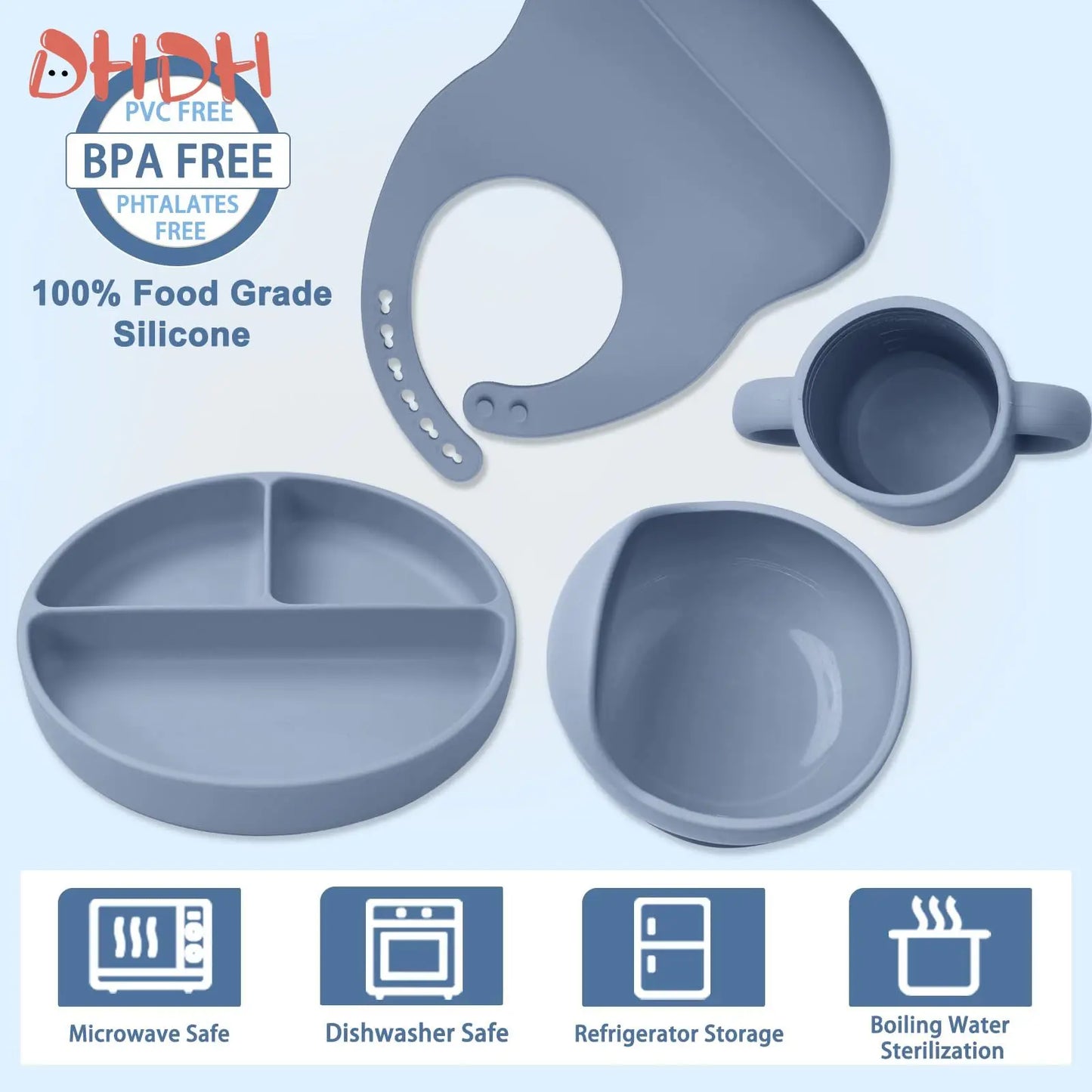 Silicone Baby Feeding Set Tableware Baby Food Dish