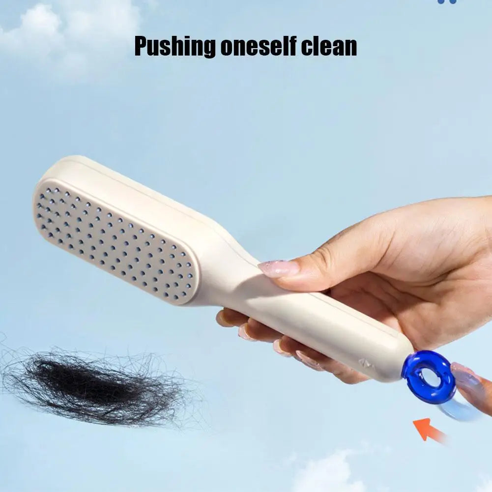 Retractable Comb Self-cleaning Hair Brush Anti-static