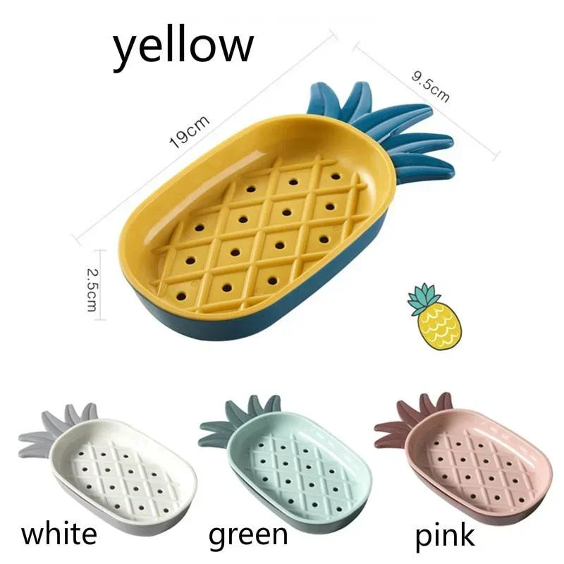 Creative Pineapple Shape Drain Soap Box Soap Storage Box Easy Clean Soap Dishes Holder