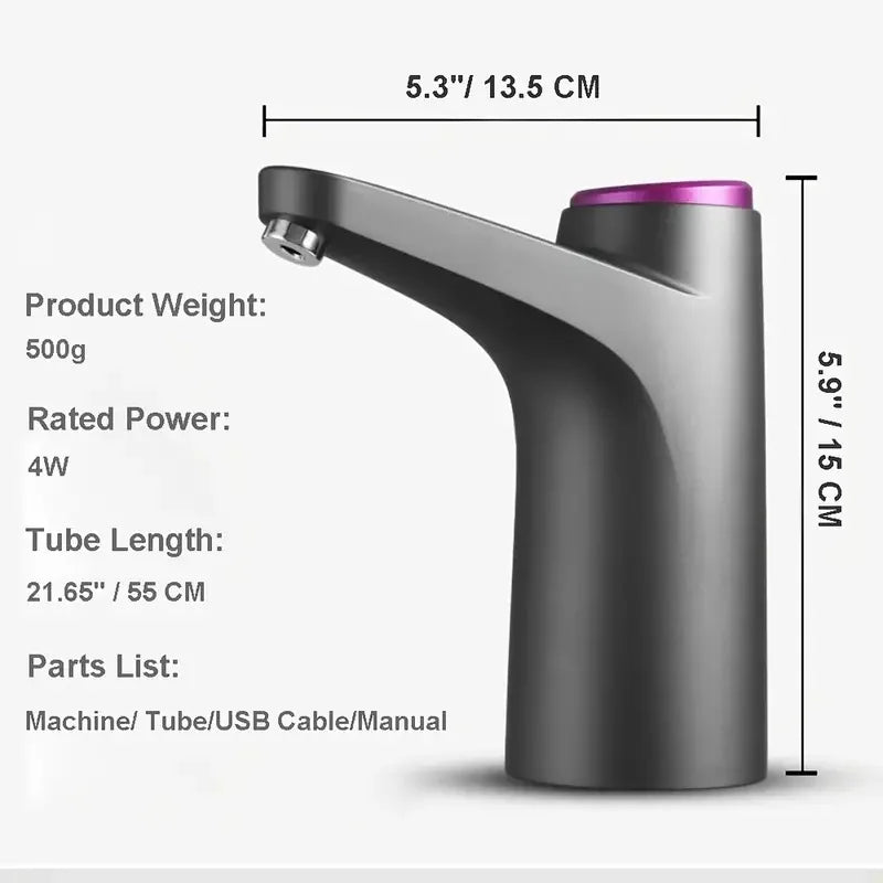 Portable 5-gallon Water Dispenser with USB Charging-Automatic Electric Pump